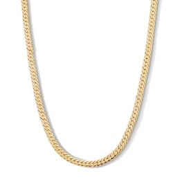 10K Hollow Gold Flattened Tight Curb Chain Made in Italy - 20&quot;