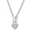 Thumbnail Image 1 of Sterling Silver Heart Charm Cuban Chain Made in Italy - 17&quot;