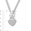 Thumbnail Image 3 of Sterling Silver Heart Charm Cuban Chain Made in Italy - 17&quot;