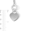 Thumbnail Image 3 of Sterling Silver Heart Charm Cuban Chain Bracelet Made in Italy - 7.5&quot;