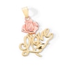 Thumbnail Image 1 of 10K Gold Rose Love Two-Tone Necklace Charm