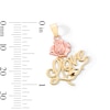 Thumbnail Image 2 of 10K Gold Rose Love Two-Tone Necklace Charm