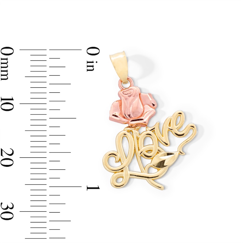 Main Image 2 of 10K Gold Rose Love Two-Tone Necklace Charm