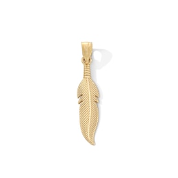 10K Gold Feather Necklace Charm