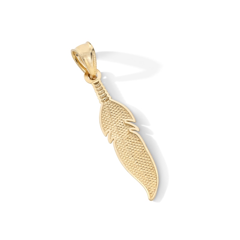 Main Image 2 of 10K Gold Feather Necklace Charm