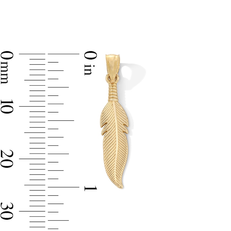 Main Image 3 of 10K Gold Feather Necklace Charm