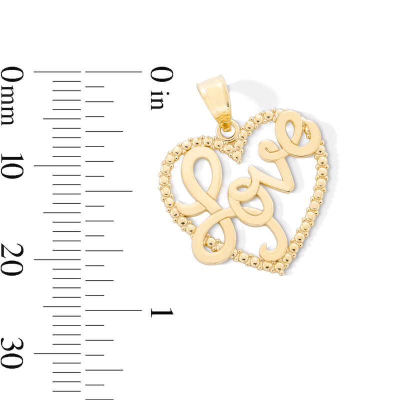 Main Image 2 of 10K Gold Love Heart Necklace Charm