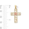 Thumbnail Image 5 of 10K Gold Rose Center Cross Two-Tone Necklace Charm