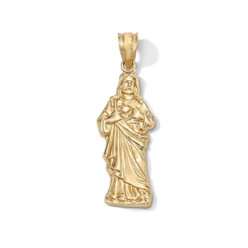 Main Image 1 of 10K Gold Sacred Heart Jesus Necklace Charm