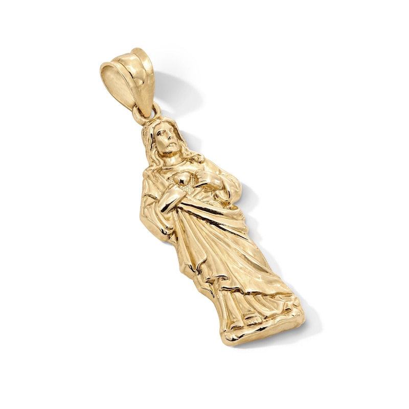 Main Image 2 of 10K Gold Sacred Heart Jesus Necklace Charm