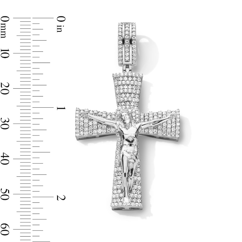 Main Image 3 of Sterling Silver CZ Crucifix Necklace Charm