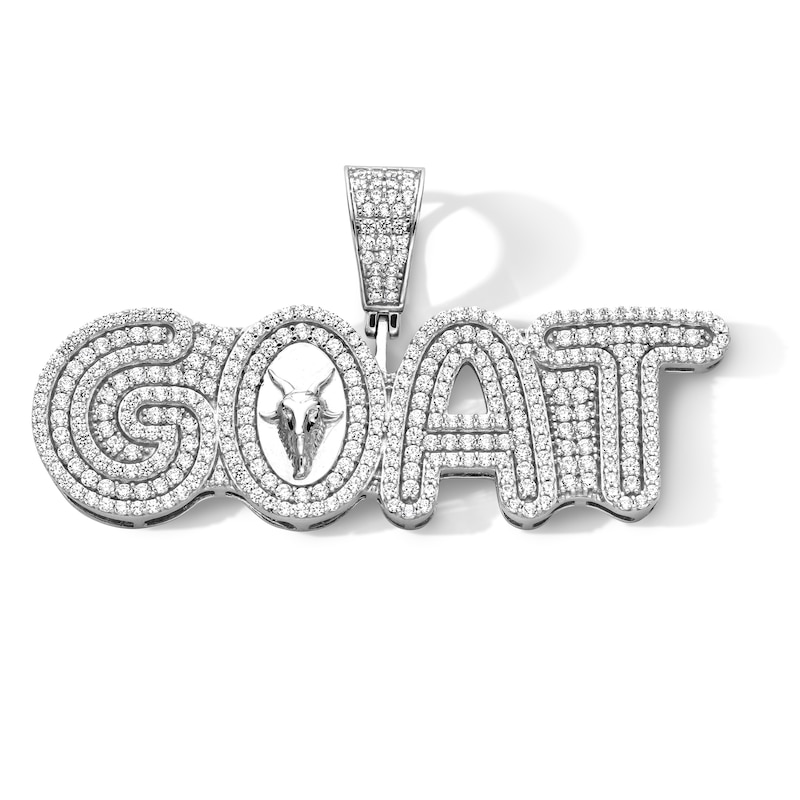 Main Image 1 of Sterling Silver CZ GOAT Necklace Charm