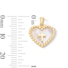 Thumbnail Image 3 of 10K Gold Mother-of-Pearl Cross Inside Heart Necklace Charm