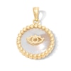 Thumbnail Image 1 of 10K Gold Mother-of-Pearl Evil Eye Medallion Necklace Charm