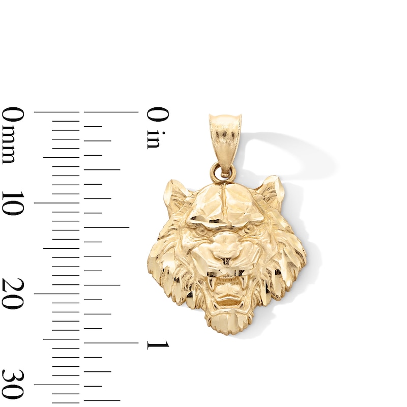 Main Image 3 of 10K Gold Tiger Head Necklace Charm