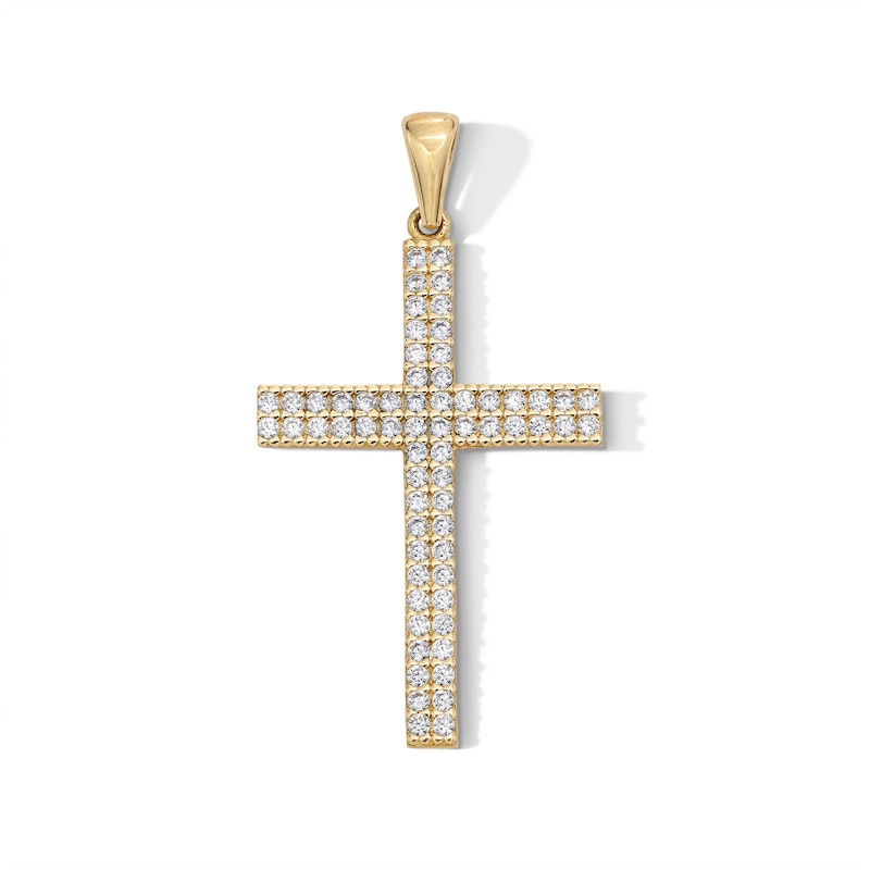 Main Image 1 of 10K Gold CZ Cross Necklace Charm