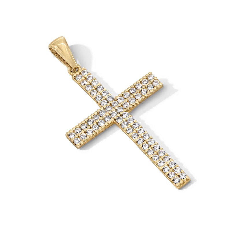 Main Image 4 of 10K Gold CZ Cross Necklace Charm