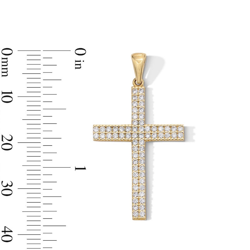 Main Image 5 of 10K Gold CZ Cross Necklace Charm