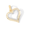 Thumbnail Image 1 of 10K Gold Open Heart Two-Tone Necklace Charm