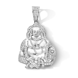 Sterling Silver CZ Happy Buddha Necklace Charm