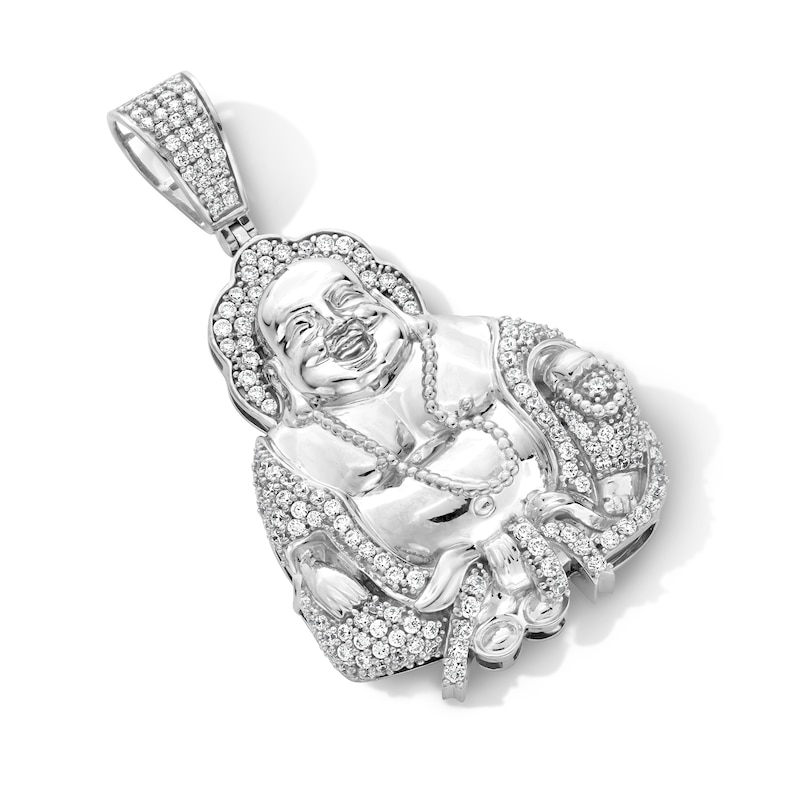 Main Image 2 of Sterling Silver CZ Happy Buddha Necklace Charm