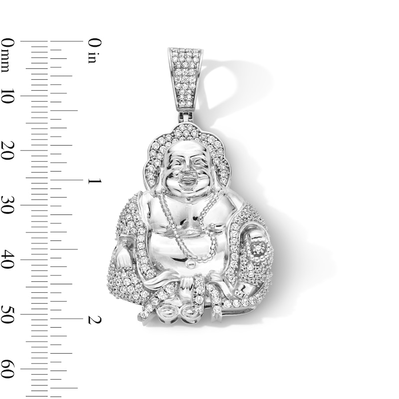 Main Image 3 of Sterling Silver CZ Happy Buddha Necklace Charm