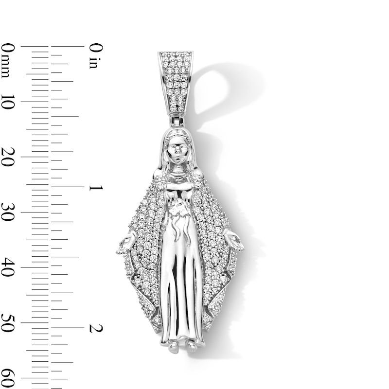 Main Image 3 of Sterling Silver CZ Mary Necklace Charm