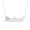 Thumbnail Image 1 of Sterling Silver Crystal Birthstone Initial Name Necklace - 16&quot;