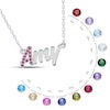 Thumbnail Image 2 of Sterling Silver Crystal Birthstone Initial Name Necklace - 16&quot;