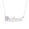 Thumbnail Image 3 of Sterling Silver Crystal Birthstone Initial Name Necklace - 16&quot;