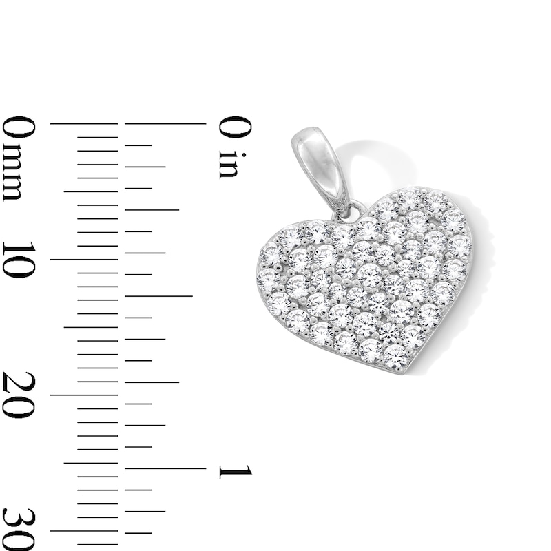 Main Image 2 of Sterling Silver CZ Cluster Heart Necklace Charm