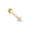 Thumbnail Image 1 of 14K Gold Lab-Created Diamond Accent Nose Stud - 22G 1/4&quot;