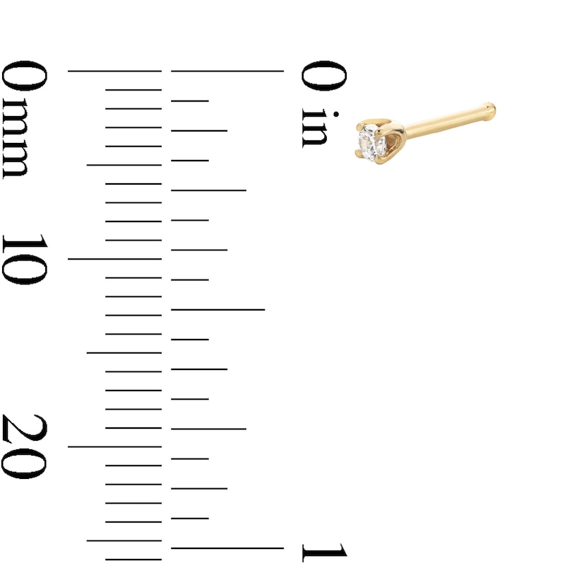 Main Image 2 of 14K Gold Lab-Created Diamond Accent Stud - 18G 5/16&quot;