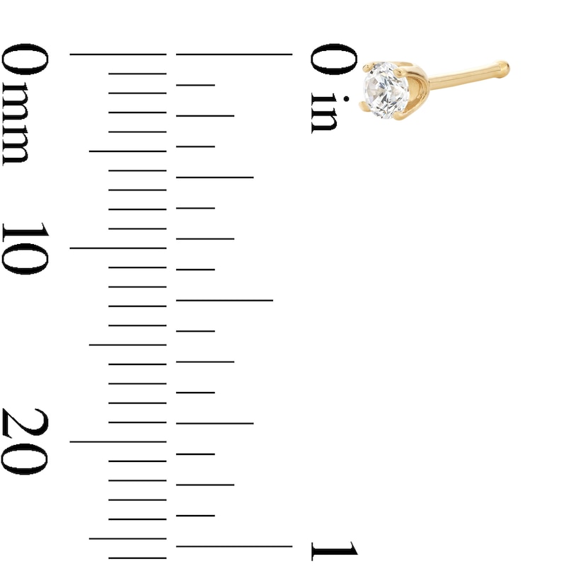 Main Image 2 of 14K Gold 1/10 CT. T.W. Lab-Created Diamond Stud - 18G 5/16&quot;