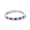 Thumbnail Image 1 of Sterling Silver Blue and White CZ Ring Band - Size 7