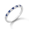 Thumbnail Image 2 of Sterling Silver Blue and White CZ Ring Band - Size 7