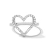 Thumbnail Image 1 of Sterling Silver CZ Open Heart Ring - Size 7