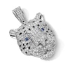 Thumbnail Image 2 of Sterling Silver CZ and Black Enamel Leopard Necklace Charm