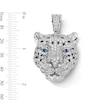 Thumbnail Image 3 of Sterling Silver CZ and Black Enamel Leopard Necklace Charm