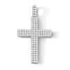 Thumbnail Image 1 of Sterling Silver CZ Three Row Cross Necklace Charm