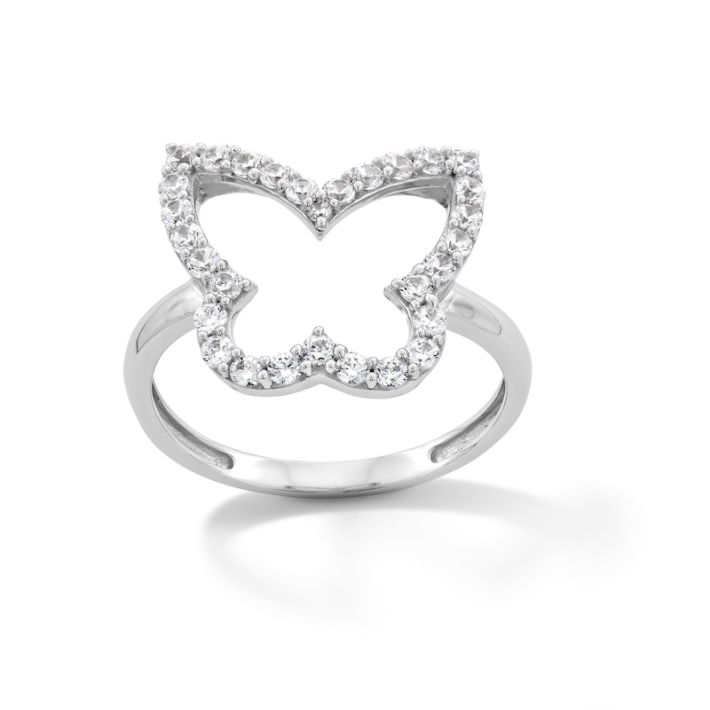 Main Image 1 of Sterling Silver CZ Open Butterfly Ring - Size 7