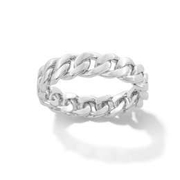 Sterling Silver CZ Cuban Link Band - Size 7