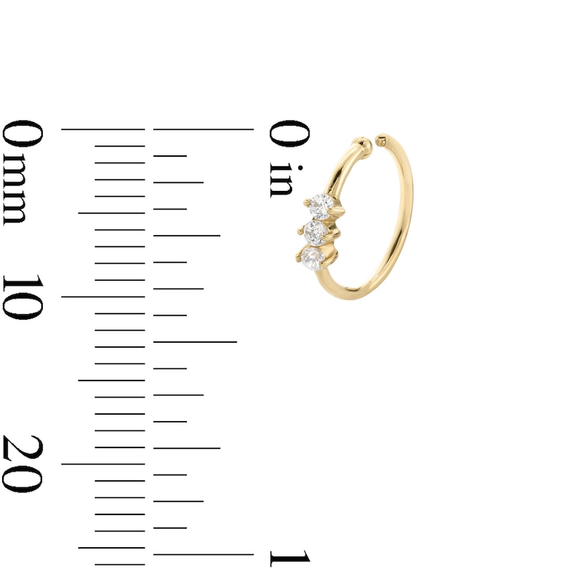 Main Image 2 of 14K Gold 1/15 CT. T.W. Lab-Created Diamond Hoop - 19G