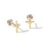 Thumbnail Image 1 of Child's 10K Gold Lab-Created Diamond Accent Cross Studs