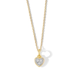 Child's 10K Gold Lab-Created Diamond Accent Heart Pendant - 13&quot;