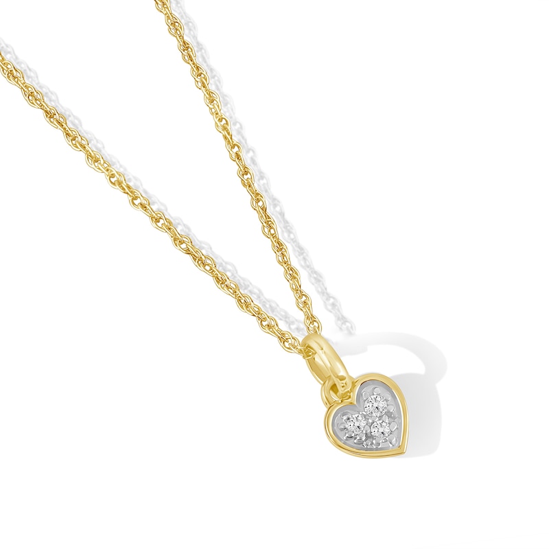 Main Image 2 of Child's 10K Gold Lab-Created Diamond Accent Heart Pendant - 13&quot;