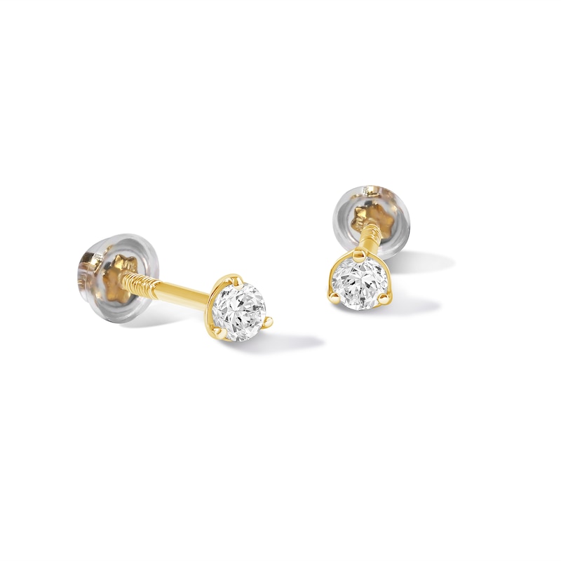 Main Image 1 of Child's 10K Gold 1/10 CT. T.W. Lab-Created Diamond Round Studs