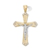 Thumbnail Image 1 of 10K Gold CZ Diamond Cut Crucifix Cross Two-Tone Necklace Charm