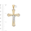 Thumbnail Image 5 of 10K Gold CZ Diamond Cut Crucifix Cross Two-Tone Necklace Charm