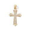 Thumbnail Image 1 of 10K Gold CZ Beaded Cross Necklace Charm